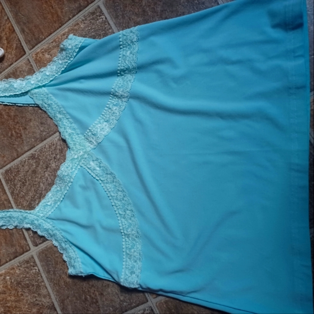 Lilly Pulitzer White Label  lace trim tank Large